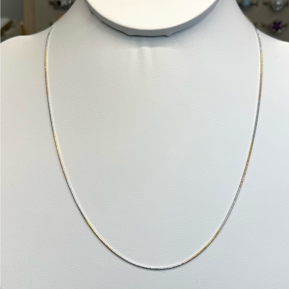 NS15 Italian Made Elegant Dainty Round Snake Chain Necklace 18K Gold S925 - Picture 4 of 6